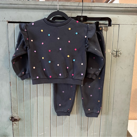 H&M Hand Embroidered Sweatshirt Set Colorful Roses - Picture 6 of 9